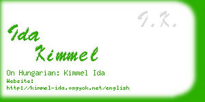 ida kimmel business card